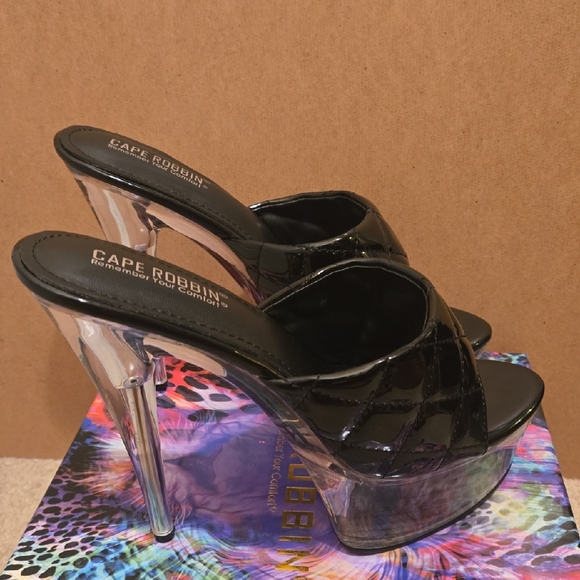 Cape Robbin Black and Clear Platform Heels - Picture 6 of 6